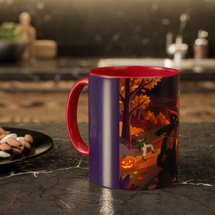 🐈‍⬛🎻 The Black Cat's Moonlit Melody Colorful Mug – Whimsical Halloween Music