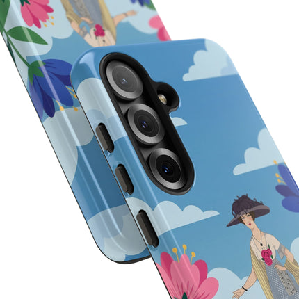 🌸🎩 The Lady Of The Grand Flower Garden Phone Case – Art Deco Fashion Illustration