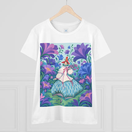 🌸🎶 The Garden Melody Cotton Tee – Art Deco Floral Whimsy
