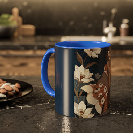 🌸✨ The Midnight Magnolia Masquerade Colorful Mug – Art Deco Nocturne