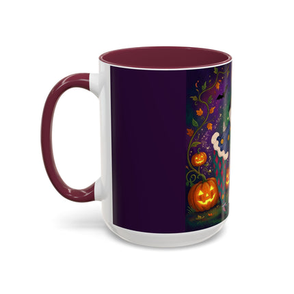 🎭🎃 The Masquerade Beneath The Pumpkin Lantern Colorful Mug – Theatrical Halloween Charm