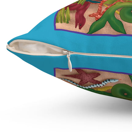Three Mermaids with Strings of Pearls by Carlo Chiostri Spun Polyester Square Pillow