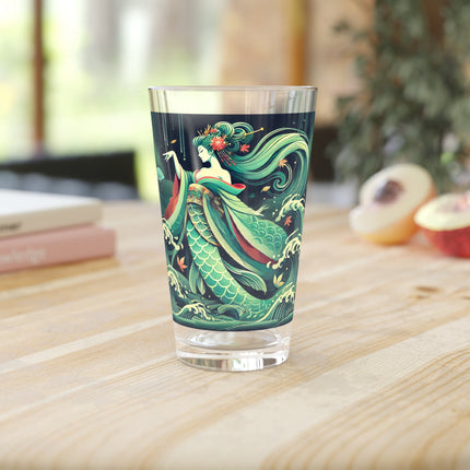 Mermaid Queen Rising from the Deep Glass, 16oz