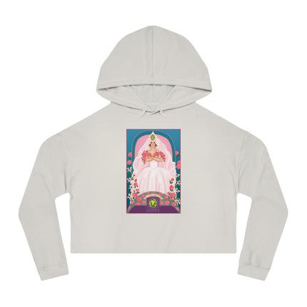 August & Peridot (from the Gem Series) by Sofia Chiostri Women’s Cropped Hooded Sweatshirt