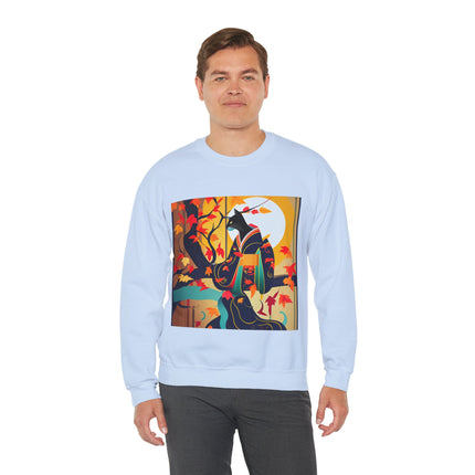 Black Cat in Kimono Unisex Heavy Blend™ Crewneck Sweatshirt