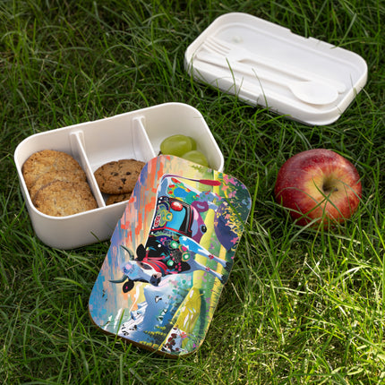 Cyber Glitch Cow Bento Lunch Box