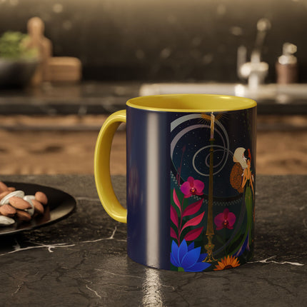 The Lady Of The Starlit Candles Colorful Mugs – Art Deco Theatrical Romance