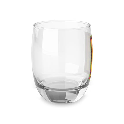 Elegant Holiday Woman with Gifts Whiskey Glass