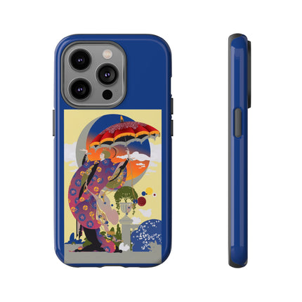 Parasol Sunset Geisha Phone Case – Elegant Twilight Grace