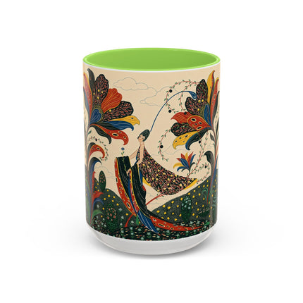 🌺🦋 The Enchanted Floral Voyage Colorful Mug – Art Deco Botanical Whimsy