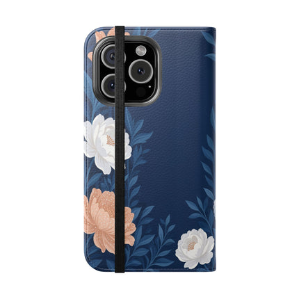 🌙🌸 The Lady Of The Moonlit Flowers Flip Case – Art Deco Floral Reverie