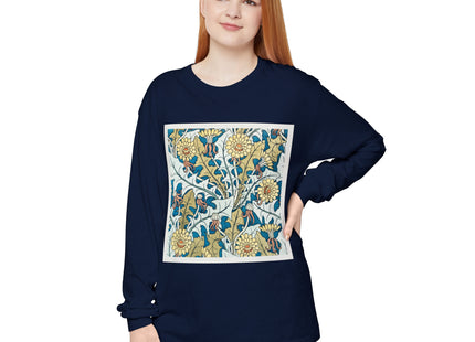 Art Nouveau Dandelion Flower Garment-dyed Long Sleeve T-Shirt