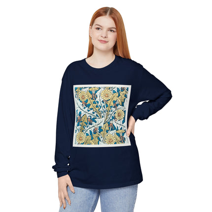 Art Nouveau Dandelion Flower Garment-dyed Long Sleeve T-Shirt