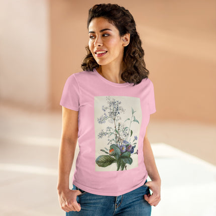 A Bouquet of Flowers with Insects by Pierre Joseph Redouté Women's Midweight Cotton Tee