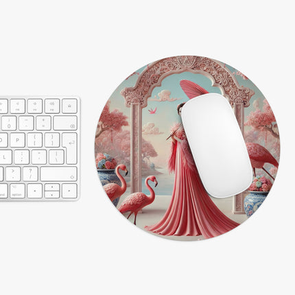 Petals, Porcelain, and Flamingos Mouse Pad
