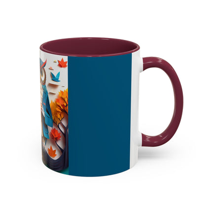 Owl at an Autumn Park Colorful Mugs (11oz, 15oz)