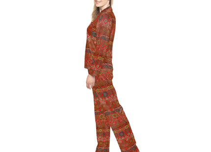 Japanese Fan Pattern by G.A. Audsley Women's Satin Pajamas (AOP)