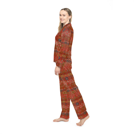 Japanese Fan Pattern by G.A. Audsley Women's Satin Pajamas (AOP)