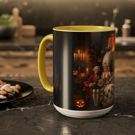 🌙🎃 The Moonlit Pumpkin Parlor Colorful Mug – Elegant Halloween Charm