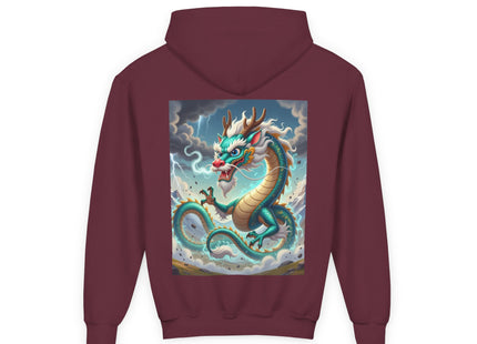Tibetan Dragon in Battle Youth Heavy Blend Hooded Sweatshirt