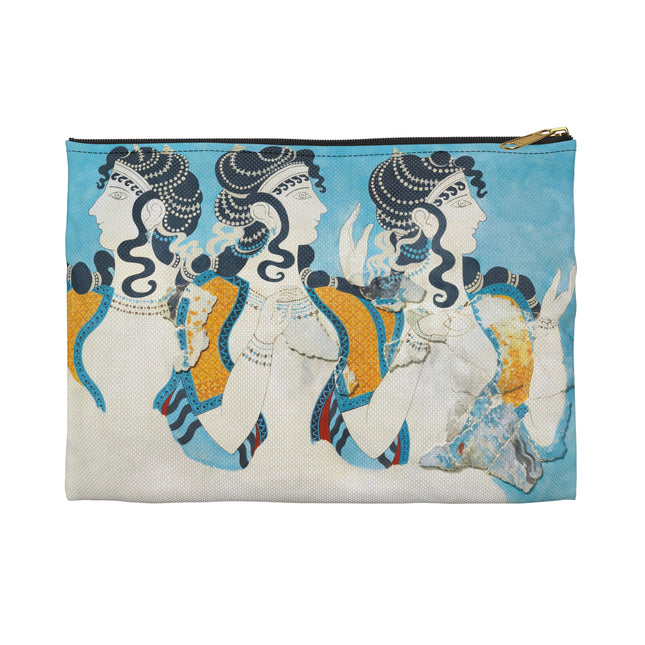 Reproduction of Ladies in Blue Accessory Pouch – Emile Gilliéron Minoan Fresco Design