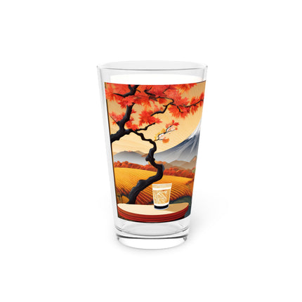 Crane at an Autumn Vineyard Glass, 16oz