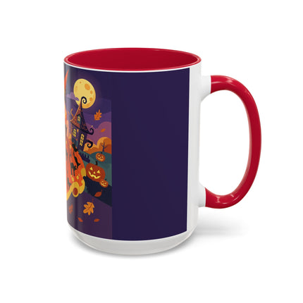 🐈‍⬛🎃 The Black Cat Witch Of Pumpkin Manor Colorful Mug – Whimsical Halloween Charm