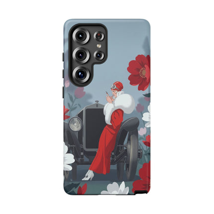 🚗🌺 The Lady Of The Grand Touring Car Phone Case – Art Deco Motoring Elegance