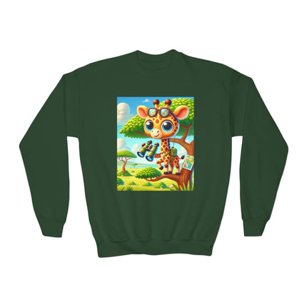 Giraffe Lookout Youth Crewneck Sweatshirt – Adventure, Curiosity & Playful Imagination