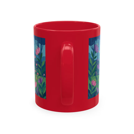 🌸☂️ The Lady Of The Enchanted Garden Stroll Ceramic Mug – Art Deco Floral Whimsy