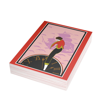 Woman Waiting for her Beloved at 1:59 by Kobayashi Kaichi Postcards (envelopes included) - Bundles of 10, 30, 50 Pieces
