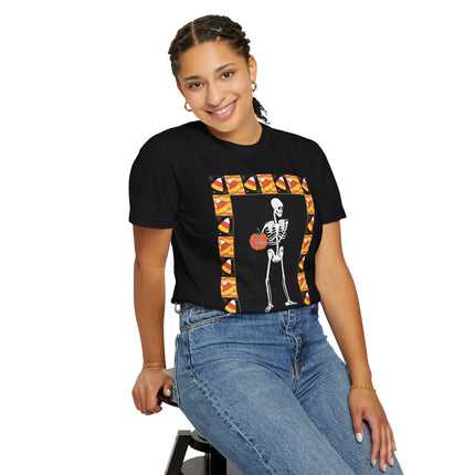 Candy Corn Skeleton Unisex Garment-Dyed T-shirt