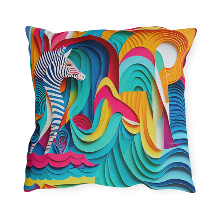 Surfing Zebra Outdoor Pillows