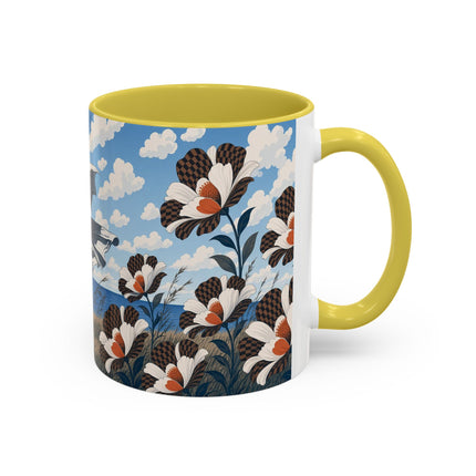 🌊🌼 The Windswept Seaside Promenade Colorful Mug – Art Deco Coastal Elegance