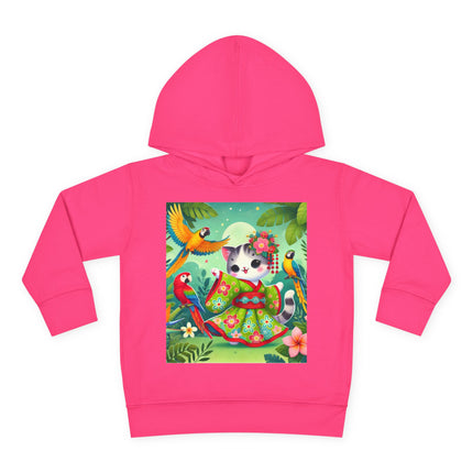 Parrot Dance of the Geisha Kitten Toddler Pullover Fleece Hoodie