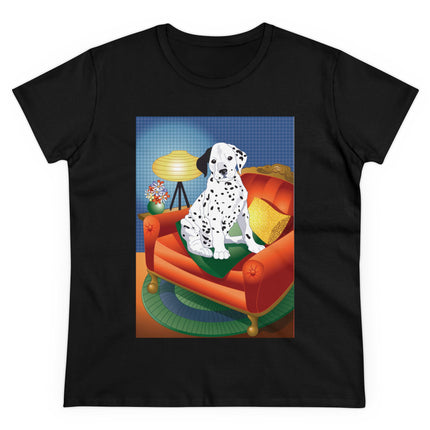 A Dalmatian's Cozy Corner Women's Midweight Cotton Tee
