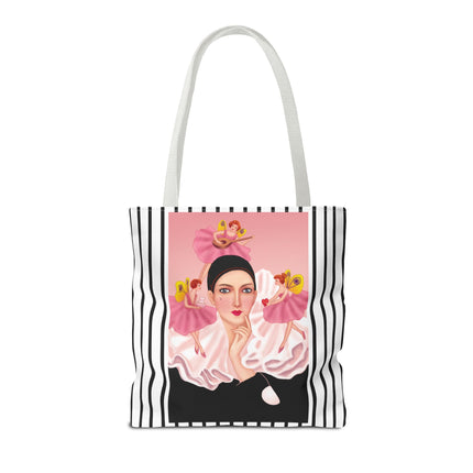 Pierrot & Fairies Dressed in Pink by Sofia Chiostri Tote Bag