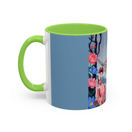 The Ladies Of The Enchanted Hammock Colorful Mugs – Art Deco Whimsical Garden Elegance