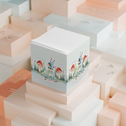 🌈☂️ Beneath The Rainbow Tree Note Cube – Art Deco Spring Fantasy
