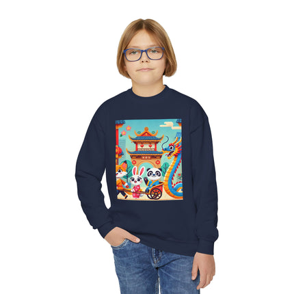 Lantern Street Dragon Parade Youth Crewneck Sweatshirt – Festive Energy, Culture & Playful Adventure