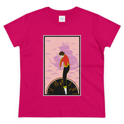 Woman Waiting for her Beloved at 1:59 by Kobayashi Kaichi Women's Midweight Cotton Tee