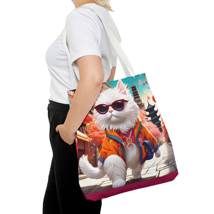 Fashionista Feline Puzzle Tote Bag (AOP)