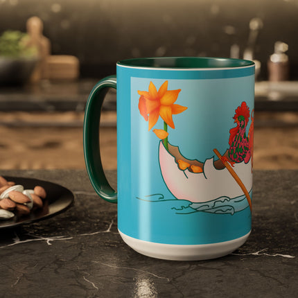 A Rooster's Seafaring Adventure Colorful Mugs, 11oz