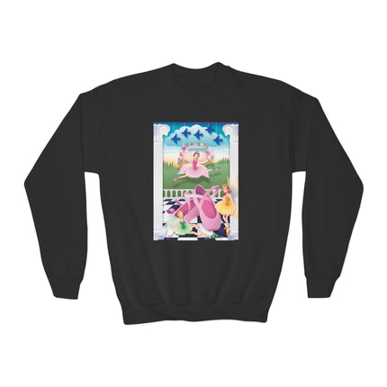 Graceful Enchantment Youth Crewneck Sweatshirt – Ballet Beauty & Artistic Expression