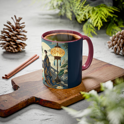 Moonlit Bridge Gentleman Colorful Mug – Imperial Serenity & Moonlit Harmony
