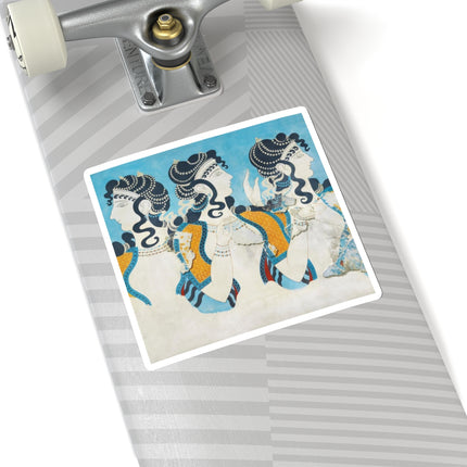 Reproduction of Ladies in Blue by Emile Gilliéron Kiss-Cut Stickers (4 Sizes)