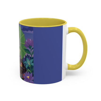 The Lady Of The Moonlit Needlework Colorful Mugs – Art Deco Crafting Elegance
