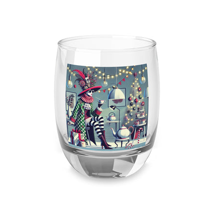 Whimsical Christmas Tea Party Whiskey Glass