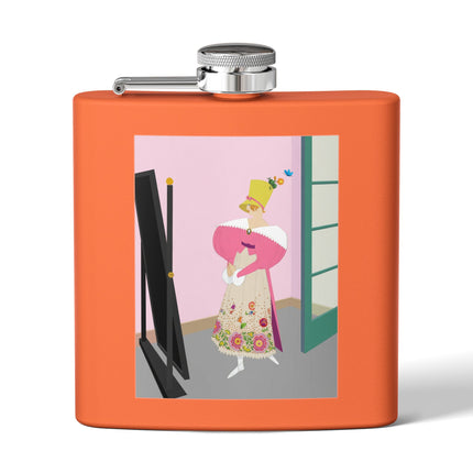 The Yellow Hat Stainless Steel Flask – 1920s Vogue Whimsy & Playful Elegance