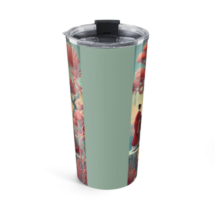 Cherry Blossom Courtesans & Crimson Crab Tumbler 20oz – Imperial Elegance & Playful Charm